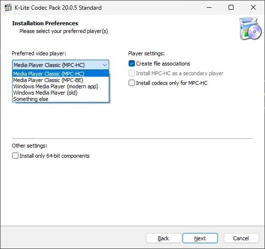 K Lite Codec Pack v20 005