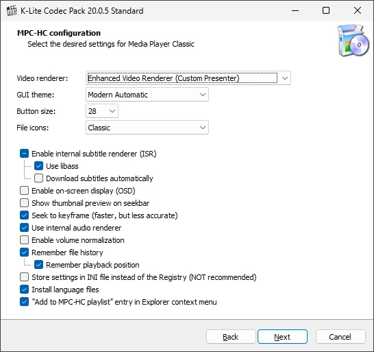 K Lite Codec Pack v20 012