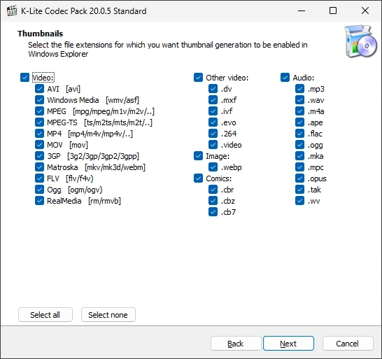 K Lite Codec Pack v20 017