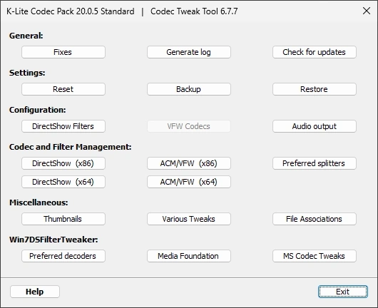 K Lite Codec Pack v20 020